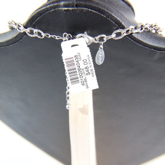 NWT Chico's Silver Tone Necklace with a Large Green Rhinestone - Picture 7 of 8